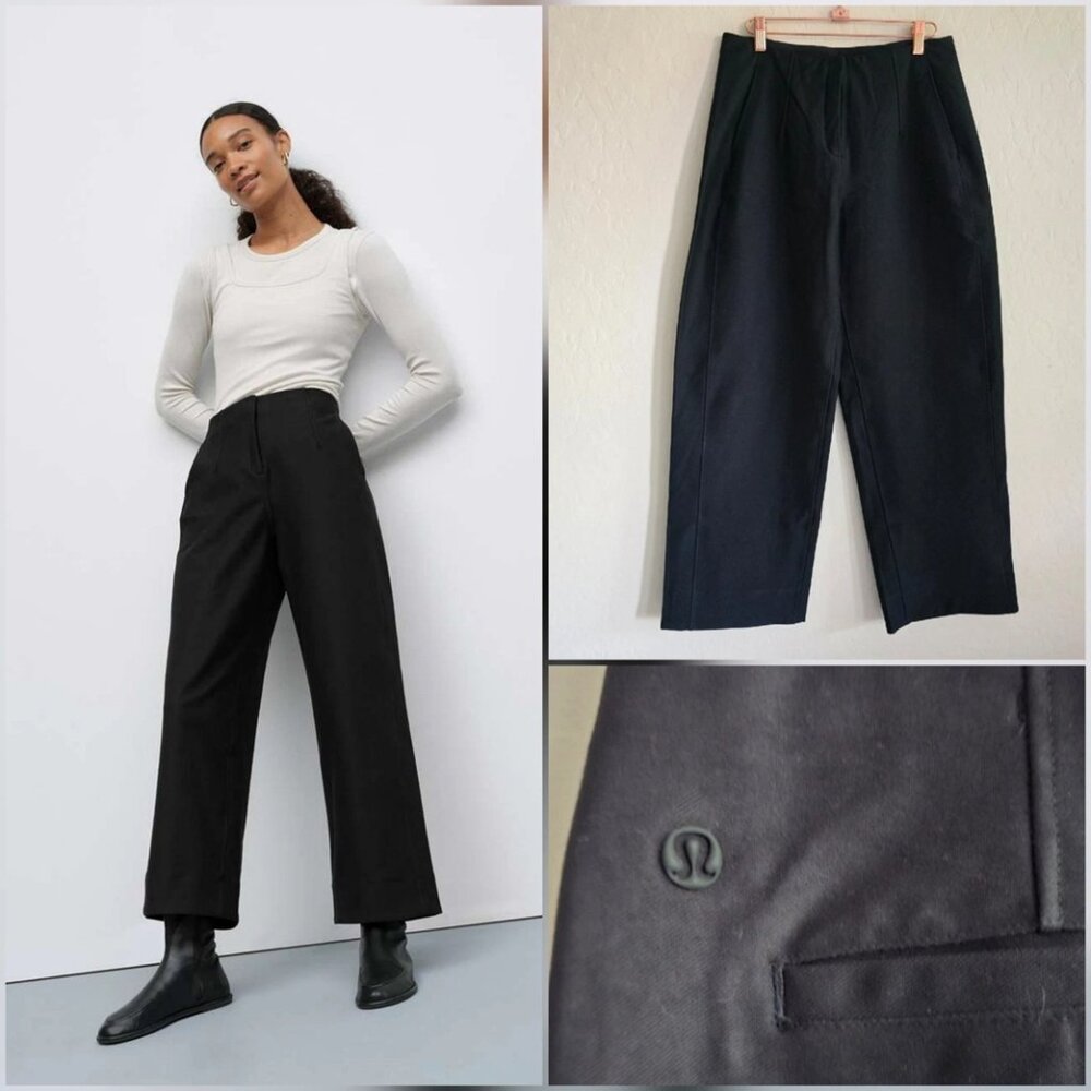 Lululemon Utilitech Relaxed Mid-rise Trouser 7/8 length Sz 12 Black